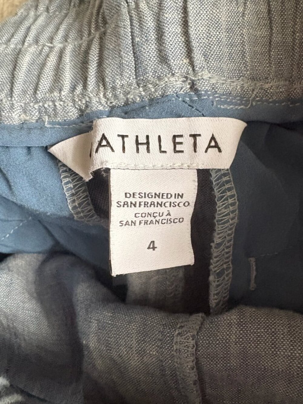 Athleta Cabo Linen 4" Short, Size 4, Blue - Picture 3 of 5